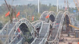Twisted pedestrian bridge constructed in Hunan Province, China