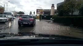 Pluies diluviennes dans les Alpes-Maritimes, PACA, à Villeneuve Loubet – inondations