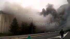 Fire in Campofrío fabric in Burgos, Spain.