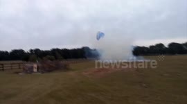 Paraglider close call with tank full of explosive tannerite