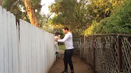 Dubstep dad does the robot with his young daughter