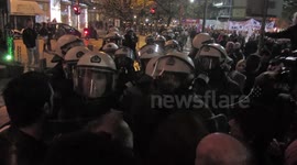 Clashes between protesters and riot police in Greece
