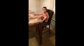 Adorable kid claims to be a fish to avoid cleaning-up mess