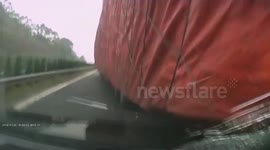 Dashcam captures dramatic lorry smash