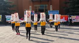 Giant dancing cigarettes front anti-smoking campaign