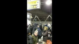 Commuter chaos at GWB Bus Station during snowstorm