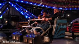 Christmas lights switch on fun fair in Aylesbury UK,  Captured on Huawei Mate 20 Ultra Slow Motion Clips 920fps