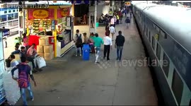 Alert cop saves woman who falls from moving train