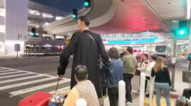 World's tallest man arrives at LAX