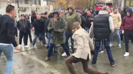 Arsenal vs Tottenham fans fight. Emirates stadium. 18/11/2017