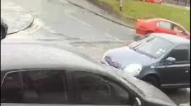 BMW driver shows a middle finger to an annoying driver