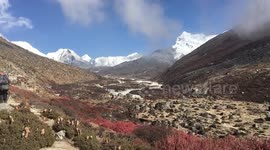 Chukung, Nepal. Spectacular road in the Himalayan mountains.