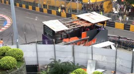 RAW FOOTAGE: Teenage driver fractures spine after horrific airborne crash at Macau Grand Prix