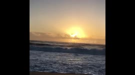 The most impressionnant sunset in Nazare, Portugal.