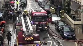 London fire brigade saving building