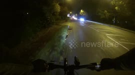 Giant pothole, had to bunny hop it.