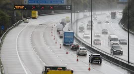Pothole appears on the M25 Motorway, the busiest road in Europe