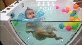 Adorable Chubby Baby Relaxing at Spa