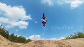 Brilliant video shows agile drone trailing expert motocross rider on secret course