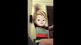 Child falls off sofa in comical fashion