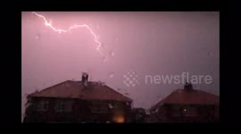 Huge Lightning Strike Slow Motion