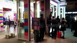 Shoppers began queueing outside Oxford Street’s Gap store LAST NIGHT before Black Friday