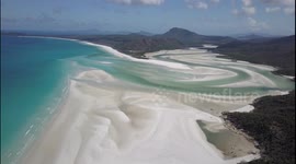Whitsunday Islands - Whitehaven Beach at Low Tide - Drone Video (Short)