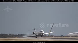 Very bumpy landing at Prague Airport as crosswinds batter Lufthansa plane