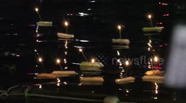 River of floating candles in Thailand's Loy Krathong festival