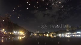 Amazing time-lapse shows Thai 'Festival of Lights' illuminate the night sky