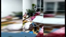 Powerful winds blow down pedestrians and cause power cuts in northwestern China