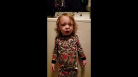 Kid enjoys rumbling massage from a tumble dryer