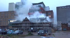 Listed building near Ipswich docks catches fire bringing traffic to a standstill