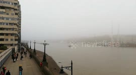 London wakes up to a Victorian skyline as heavy fog blots out modern buildings
