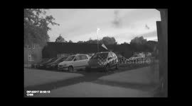 Woman on CCTV trying to break in then getting punched in the face