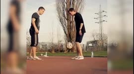 Twins freestyle football