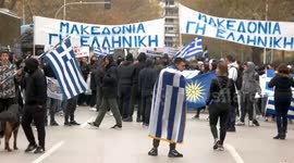 Greek students hurl rocks to protest deal with Macedonia