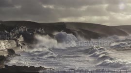 Storm Diana batters Cornish coast