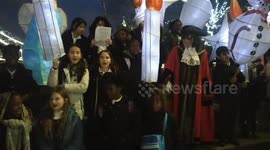 Christmas by the River Launch a spectacle illuminate procession at London Bridge 
City, London, UK