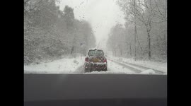 Snow storm in Lincoln City traffic