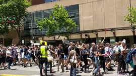 Students take part in climate change protest on streets of Melbourne