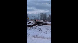 Road collapse after 7.0 earthquake in Anchorage, Alaska