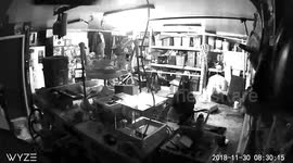 Garage security camera shows moment Alaska quake struck