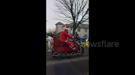 Santa motorbike sleigh with reindeer
