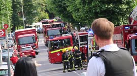Emergency services on scene of a flat fire in London