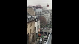 Gilet Jaune barricade and tear gas