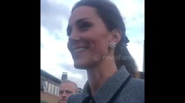 Kate Middleton tells UK student she's excited about Meghan's baby
