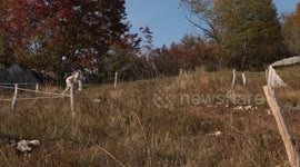Man tries to jump with the motorbike and crashes hard