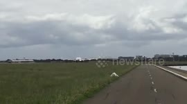 Plane taking off from airport
