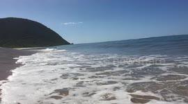 Footage of beach in Guadelopupe in slow motion